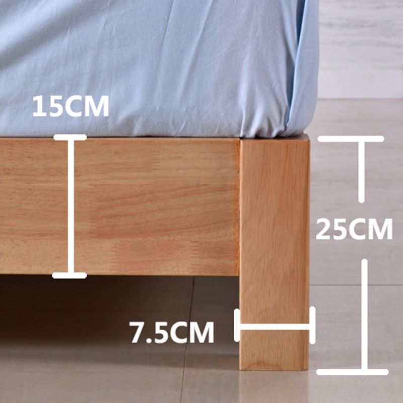 Contemporary Wood Standard Bed, Slat Rectangular Headboard Bed