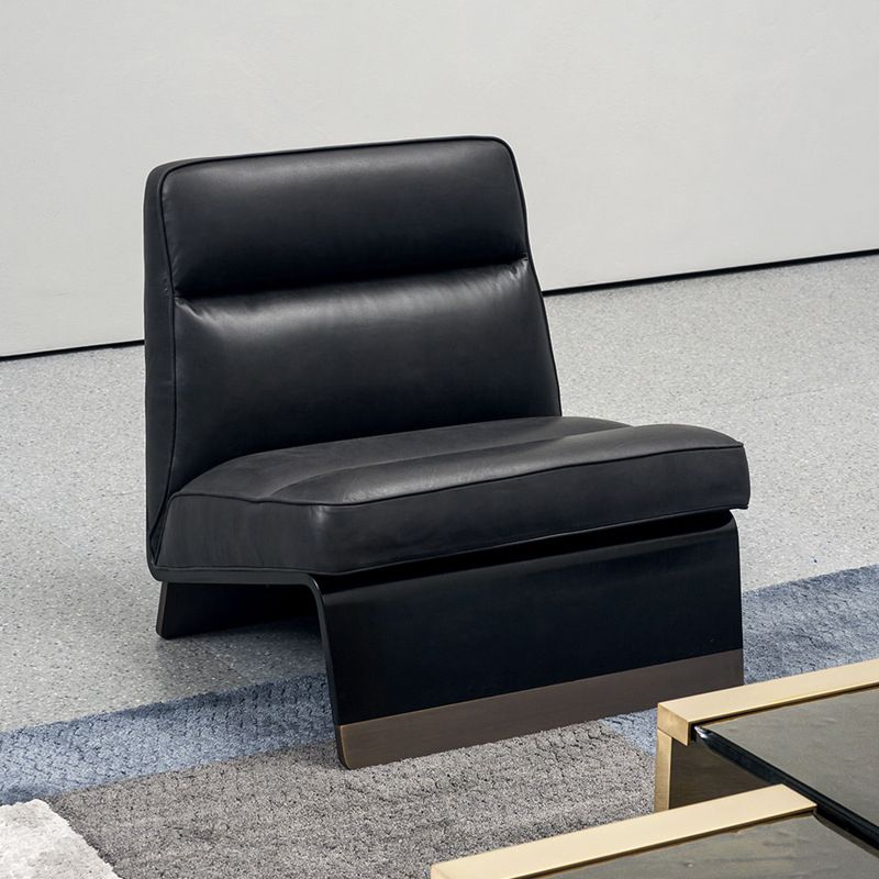 Faux Leather Parsons Chair Armless Chair for Bedroom, 31.49" Wide