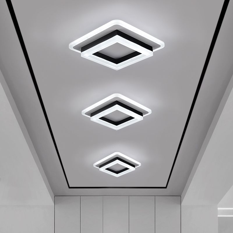 Lámpara de techo empotrada con forma geométrica de metal Lámparas de techo empotradas modernas de 2 luces