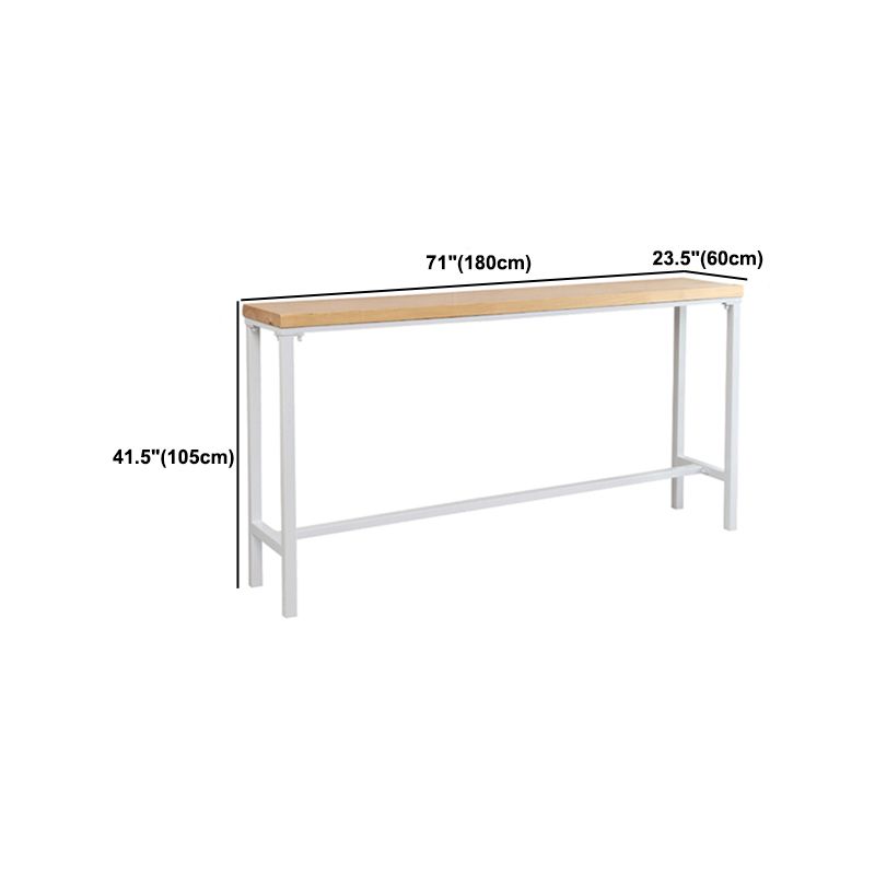 Industrial Rectangle Solid Wood Bar Table Set 1/5/9 Pieces Counter Table with High Stools