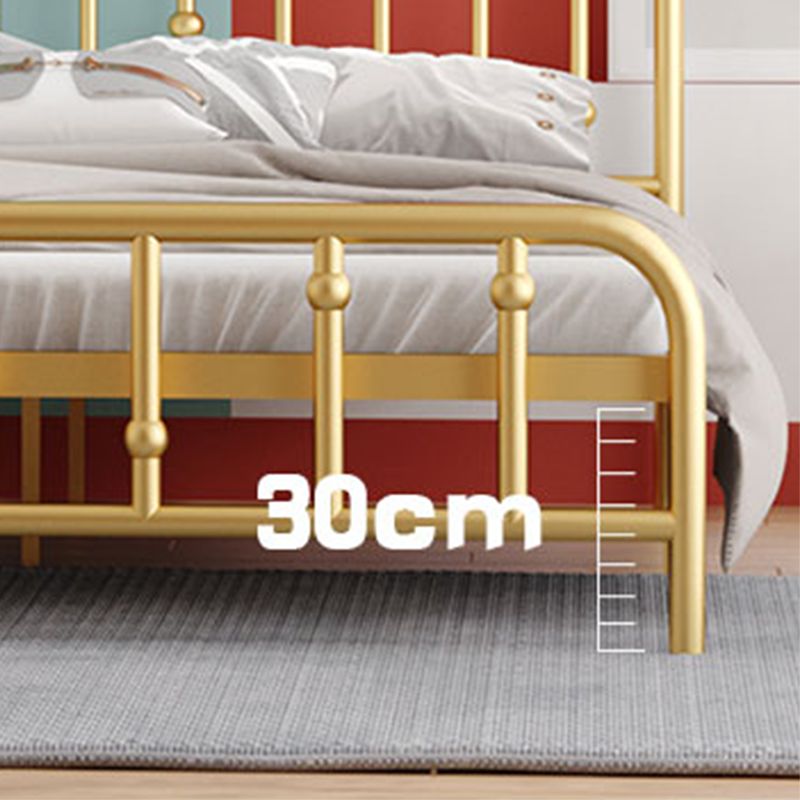 Modern Metal Slat Bed, High Profile Standard with Rectangular Headboard