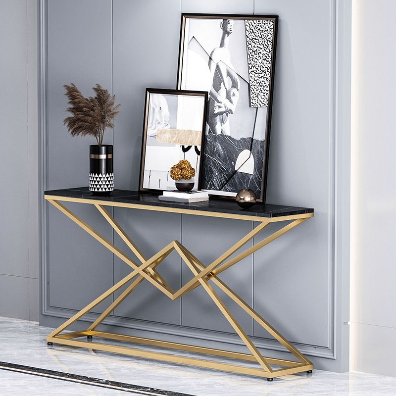 11" Wide Stone Glam Console Table Rectangle Console Sofa Table