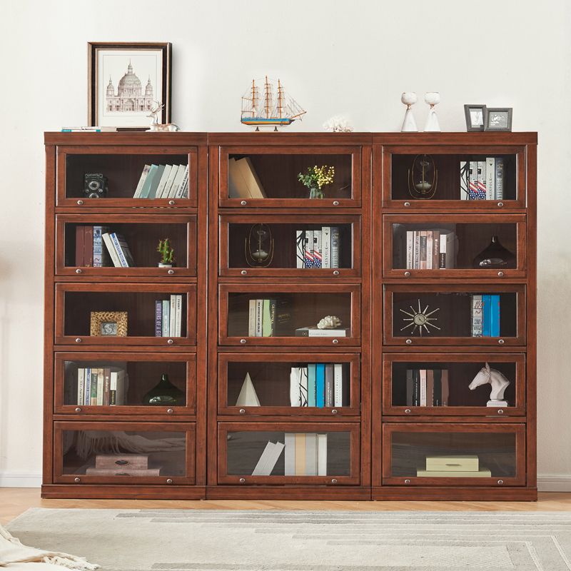 Modern Style Vertical Standard Bookcase Wooden Closed Back Bookshelf