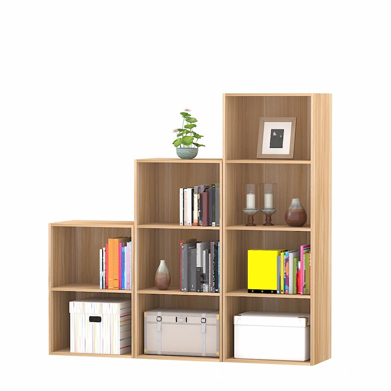 Modern Vertical Closed Back Shelf Bookcase Corner Engineered Wood Book Shelf for Home