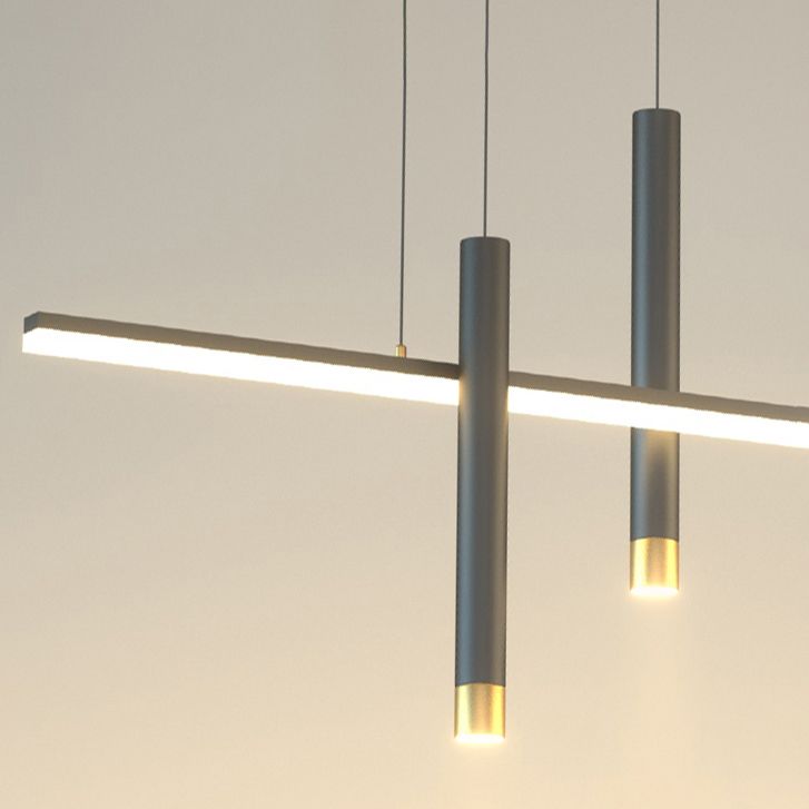 Modern Pendant Chandelier Geometric Island Lighting Fixtures Metal Chandelier for Dining Room