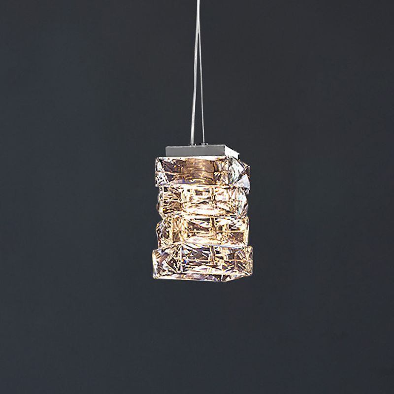 1 lumière suspension géométrique Pendant style moderne Crystal Plafond plafond