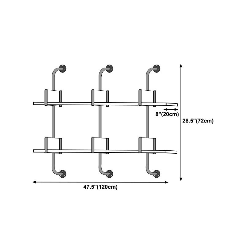 Modern Wooden Wall Mounted Bookshelf Floating Storage Bookcase