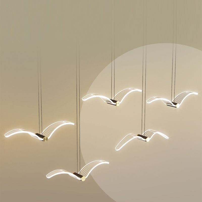 Nordic Style Seagull Shape Island Light Black LED Island Light pour la chambre