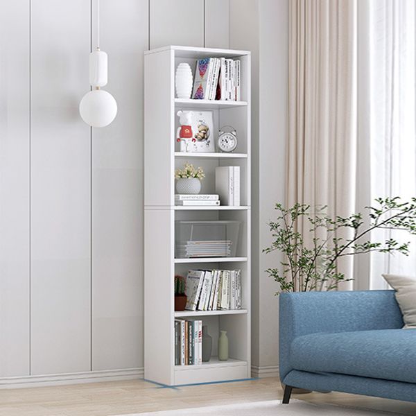Contemporary Closed Back Book Shelf Engineered Wood Office Bookcase with Shelves