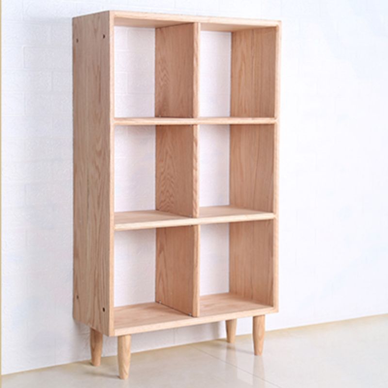 Contemporary Open Back Bookshelf Wooden Bookcase with Shelves