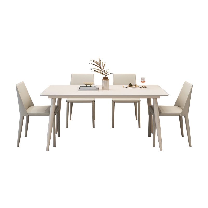 White Dining Room Table Sintered Stone Dining Table for Kitchen