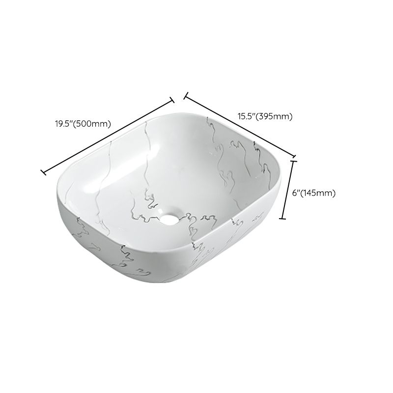 Modern Porcelain Trough Sink Oval-shape Trough Bathroom Sink
