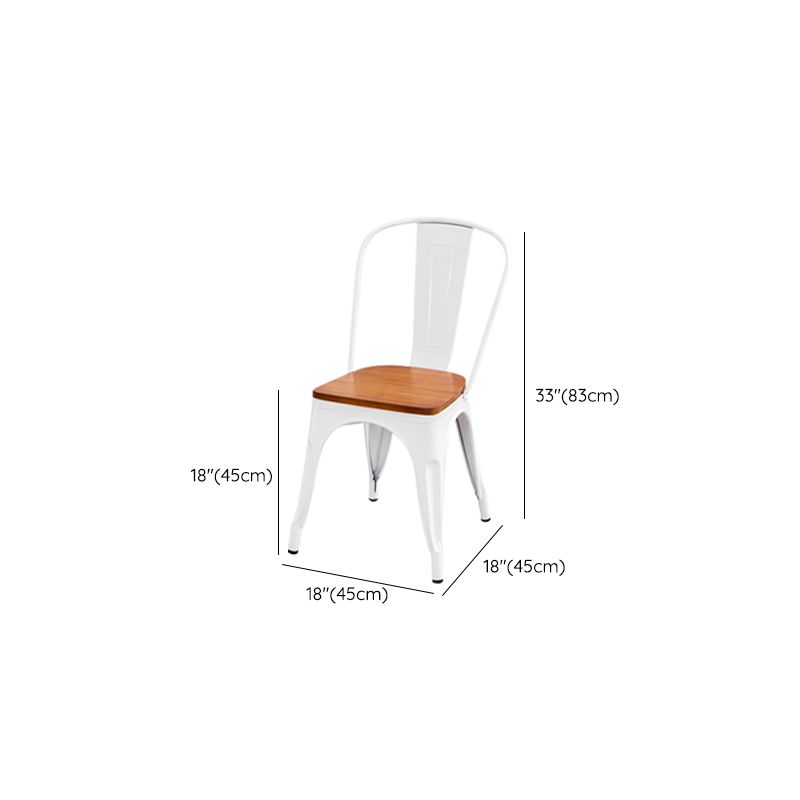 Slat Back Arm Chairs Contemporary Dining Chairs with Metal Base