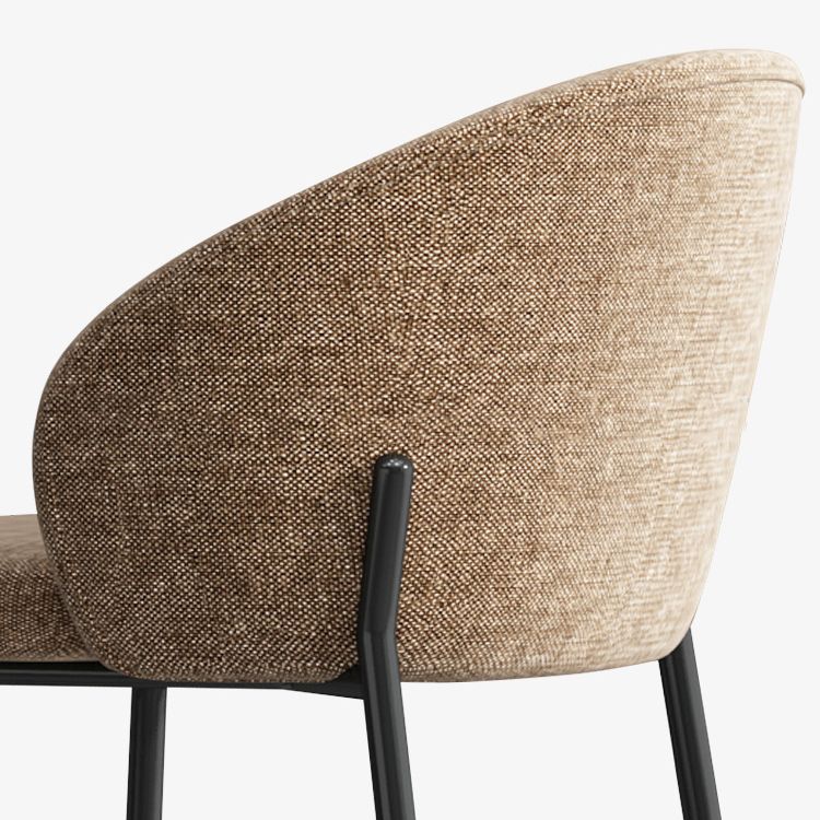 Contemporary Style Metal Armless Bar-stool Linen Counter Bar Stool for Kitchen