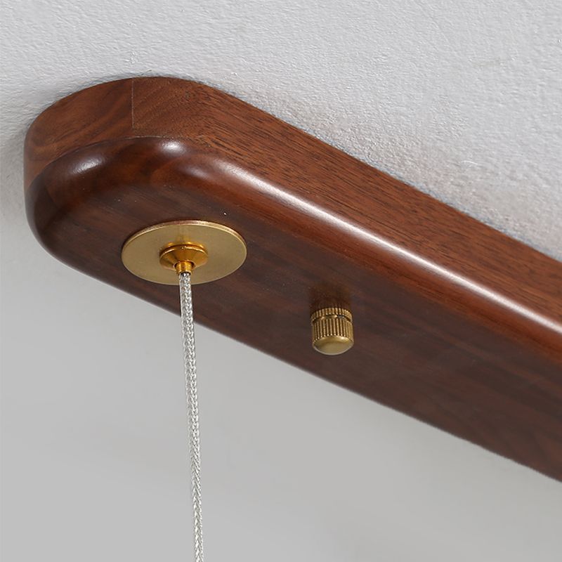 Zeitgenössische Küchenheize helle lineare Decke Anhänger Lichtholz 1 Licht 1 Licht