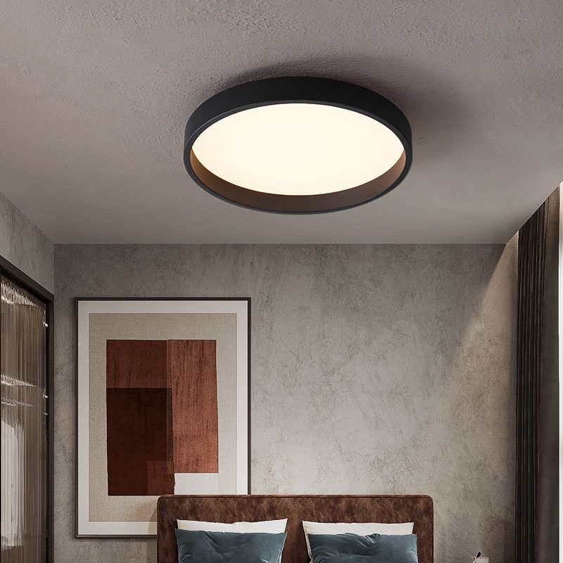 Circulaire Acrylique DEL Flush Mount in Modern Concise Style Wrought Iron Ceiling Light for Living Room