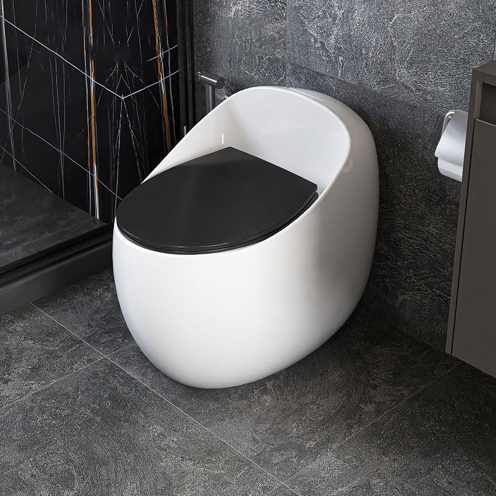 Modern Floor Mount Toilet Siphon Ceramic Flush Toilet with Seat for Bathroom