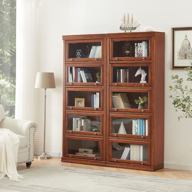 Modern Style Vertical Standard Bookcase Wooden Closed Back Bookshelf