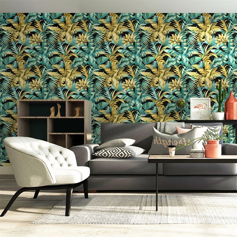 Non-Pasted 20.5-inch x 33-foot Tropical or Sub-Tropical Palm Leaf Wallpaper for Dining Room