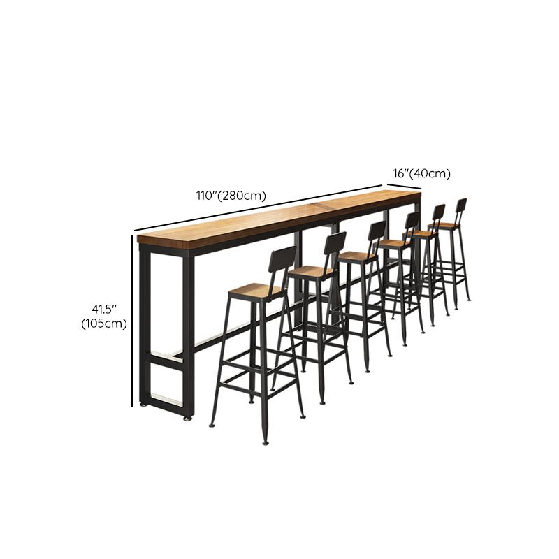 Wood Top Bar Table Rectangle Bar Table for Kitchen Living Room Coffee Room