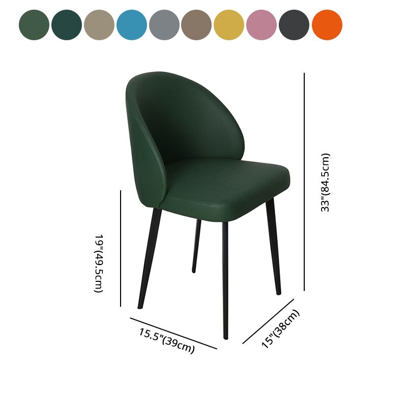 Silla de comedor de estilo moderno, silla auxiliar de cocina sin brazos con patas de metal