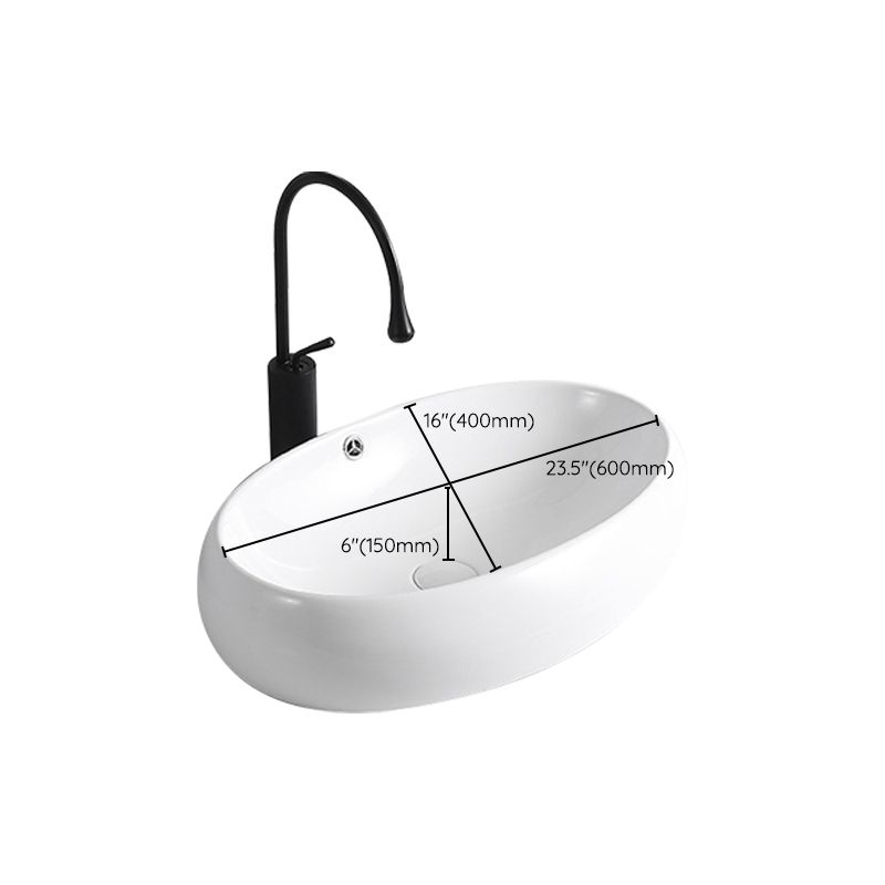 Modern Vessel Lavatory Sink Porcelain Rectangular Vessel Sink(Not Including Faucet)