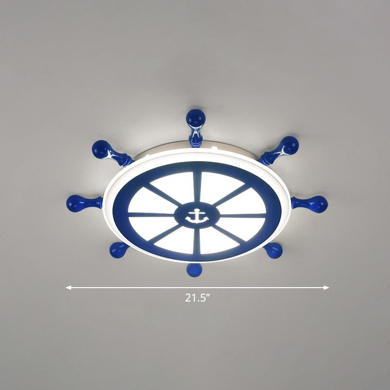Rudder Kinderzimmer-Deckenbeleuchtung, kreative LED-Einbauleuchte aus Acryl in Marineblau
