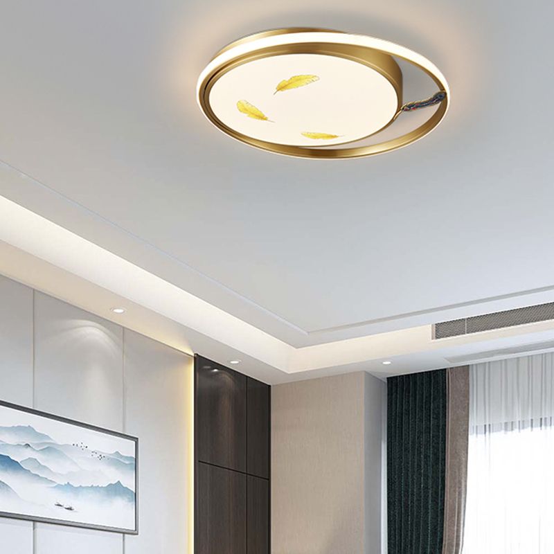 Lámparas de montaje empotrado de forma circular Accesorios de montaje empotrado de 2 luces de metal moderno en oro