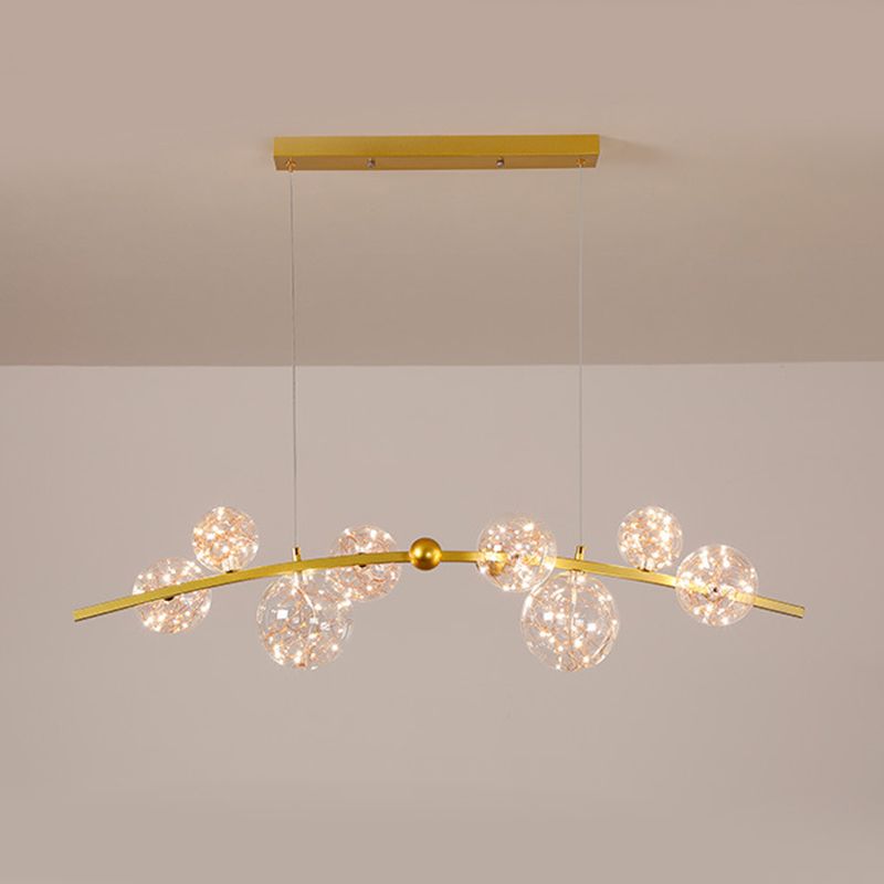 Starry Island Leuchten moderne stilvolle 8-Licht-Goldheizenlicht mit Glasschatten