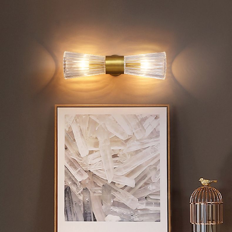 Stile moderno Style geometrico Sconcetto lampada con foglie di cristallo per la parete della camera da letto in oro