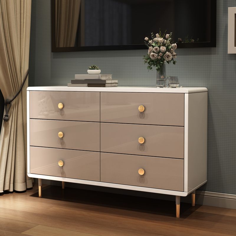 Bedroom Wooden Double Dresser White and Grey Storage Chest Dresser with Drawers