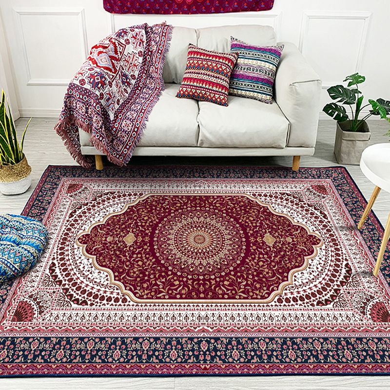 Tappeto floreale multicolore in poliestere area marocchina moquette non slittamento tappeto per animali domestici in lavatrice per salotto