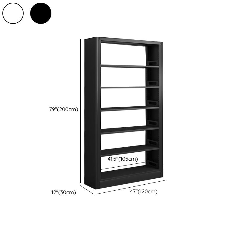 Modern Open Back Bookshelf Standard Metal Bookcase with Shelves