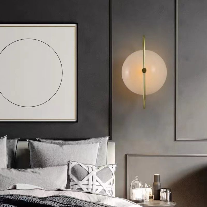 Post Modern Wall Sconce Metal & Glass 1 - Light Wall Light in Gold & Black