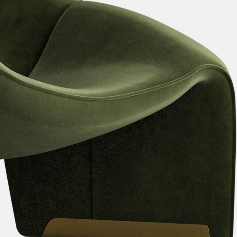 Scandinavian Arm Chair Solid Color Sloped Arms Sled Fixed Back Accent Armchair