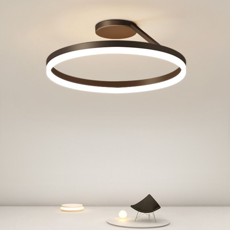 Contemporary Circular Flush Light Fixture Metal 1 Light Flush Mount Ceiling Light