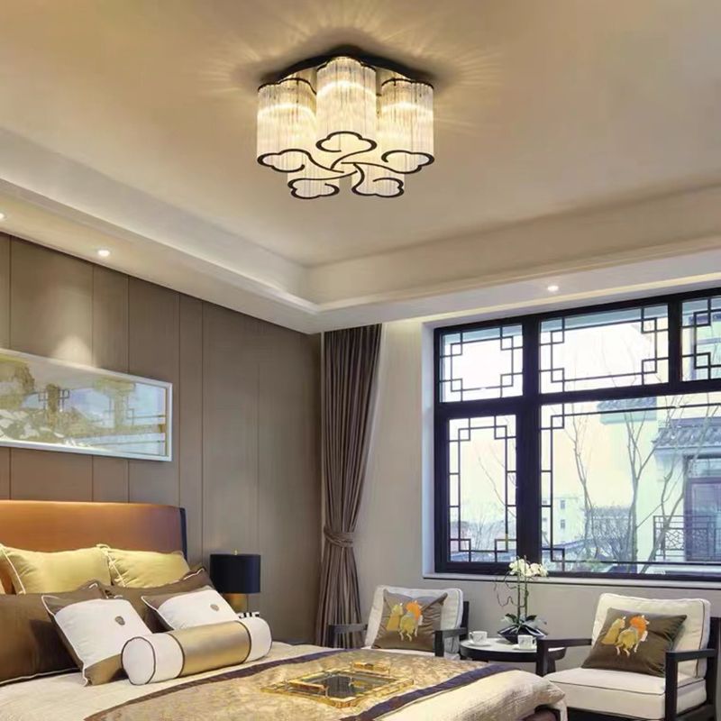 Nordic Style Ceiling Light Cloud Shape Ceiling Lamp with Glass Shade for Bedroom
