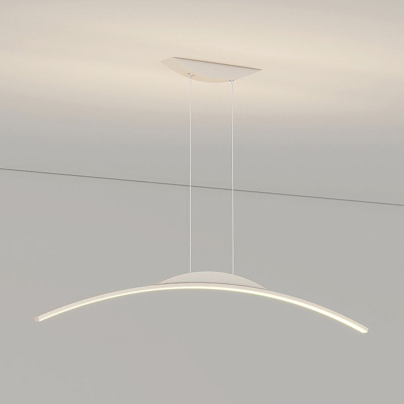 Linear Shape Metal Island Chandelier Modern Style 1-Light Island Ceiling Light