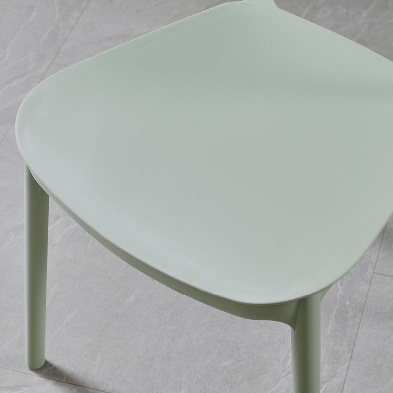 Silla de comedor de plástico cuadrada moderna con parte trasera abierta, sillas sin brazos laterales