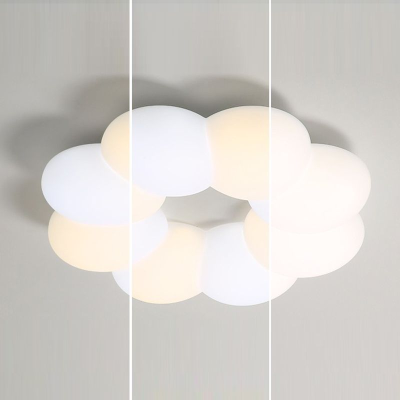 LED Ceiling Mount Light Modern Ceiling Light with Plastic Shade for Bedroom