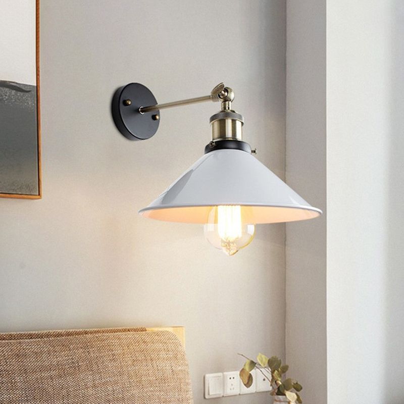 Industrial Wall Sconce Cone Shape Wall Lamp with Metal Shade for Living Room
