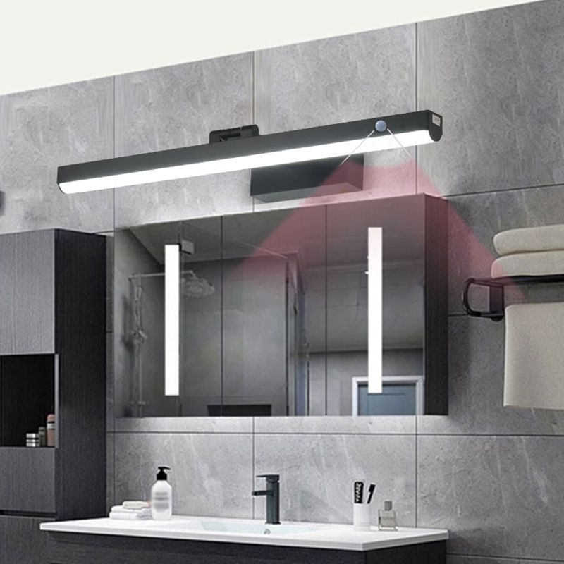 1 Light Thin Vanity Lighting Fixtures Modern Style Metal LED Mirror Lights