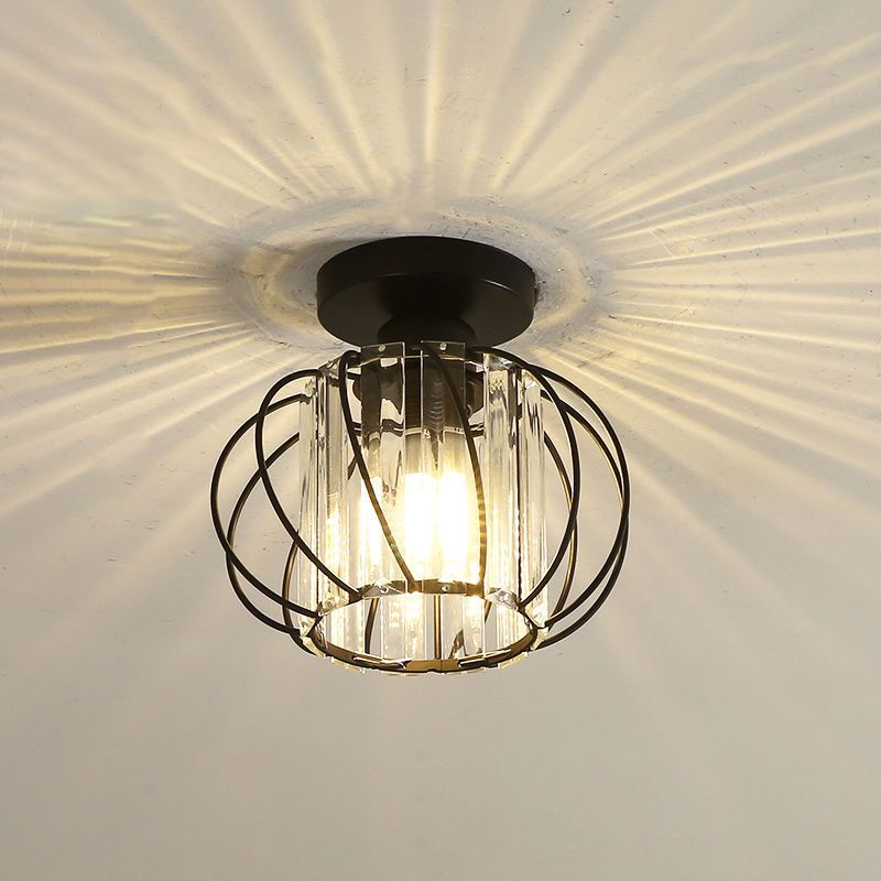 Crystal Global Flush Mount Light Modern 1 Head Ceiling Flush Light for Aisle