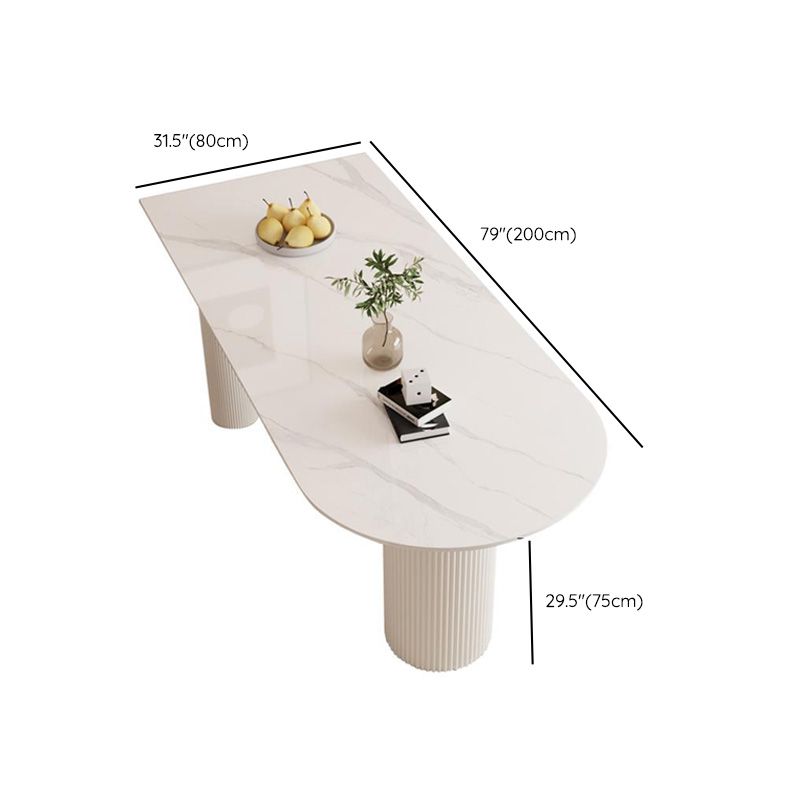 Modern Dining Table Sintered Stone Table with Wood Legs for Home Use
