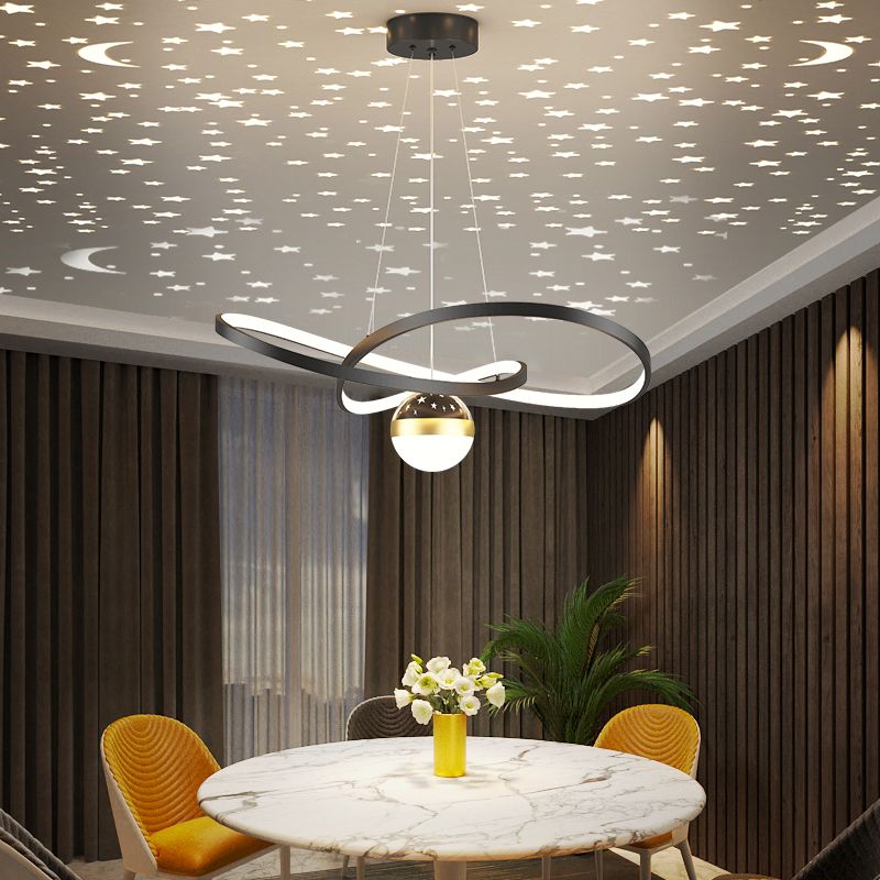 Twist Shade Metal Chandelier Lights Modern 2- Light Chandelier Lighting Fixtures