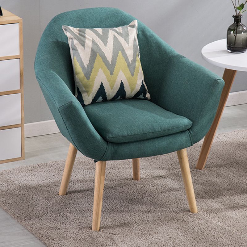 28.74" L x 24.80" W x 30.31" H Linen Flared Arms Accent Chair with Pillow Back