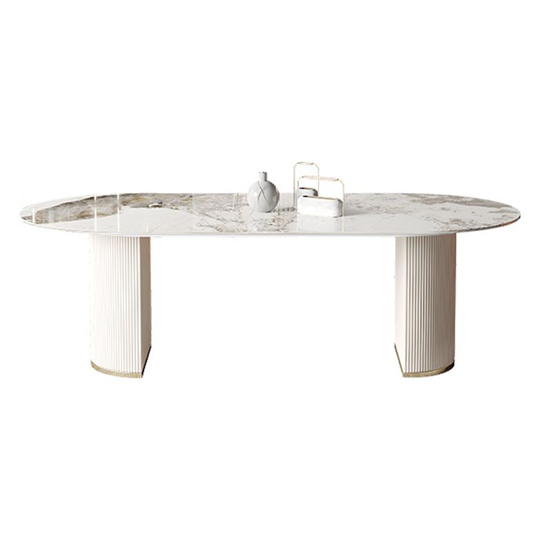 Contemporary 1/4/5/6/7 Pieces Dining Set Oval Sintered Stone Dining Room Set
