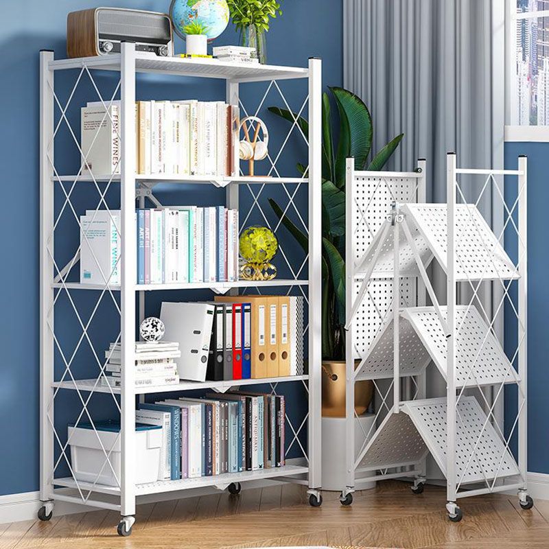 3/4/5-Shelf-Stahl Industrial ETAGERE BOOKSELE SCHELICE SPICAL OPEN BOOKSELEL mit Zauberrädern