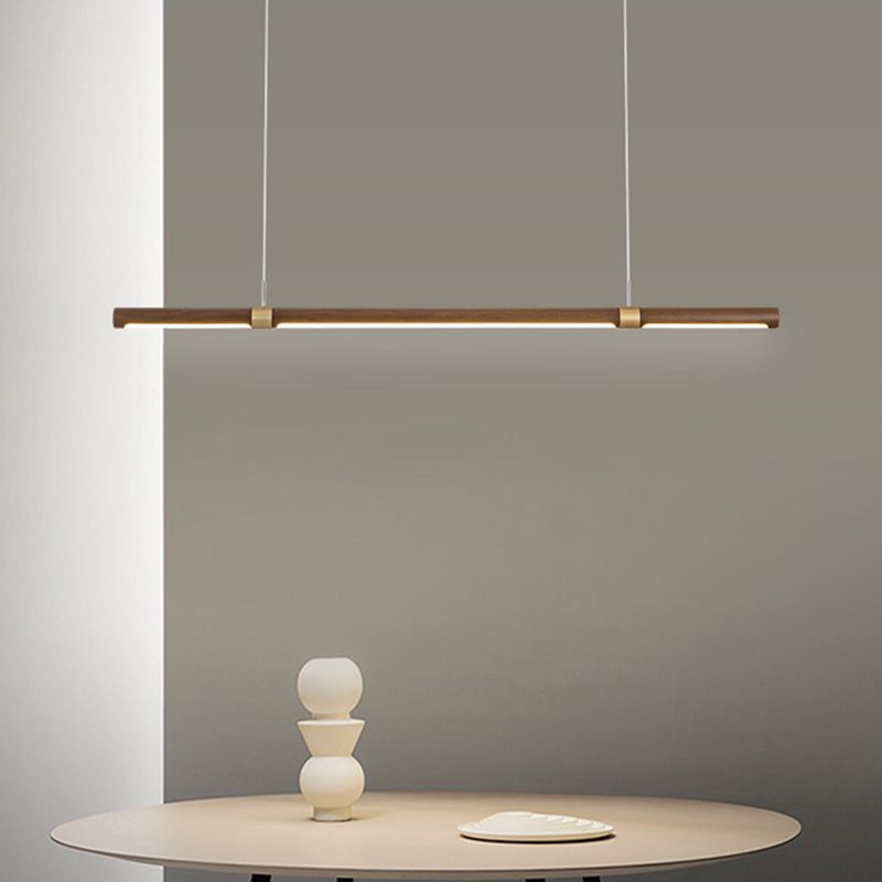 Modern Brown Single Kitchen Island Lighting LED Island Pendant Lighting
