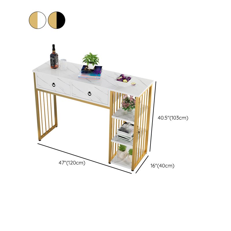 Glam Style Wood Rectangle Bar Height Pub Table for Living Room